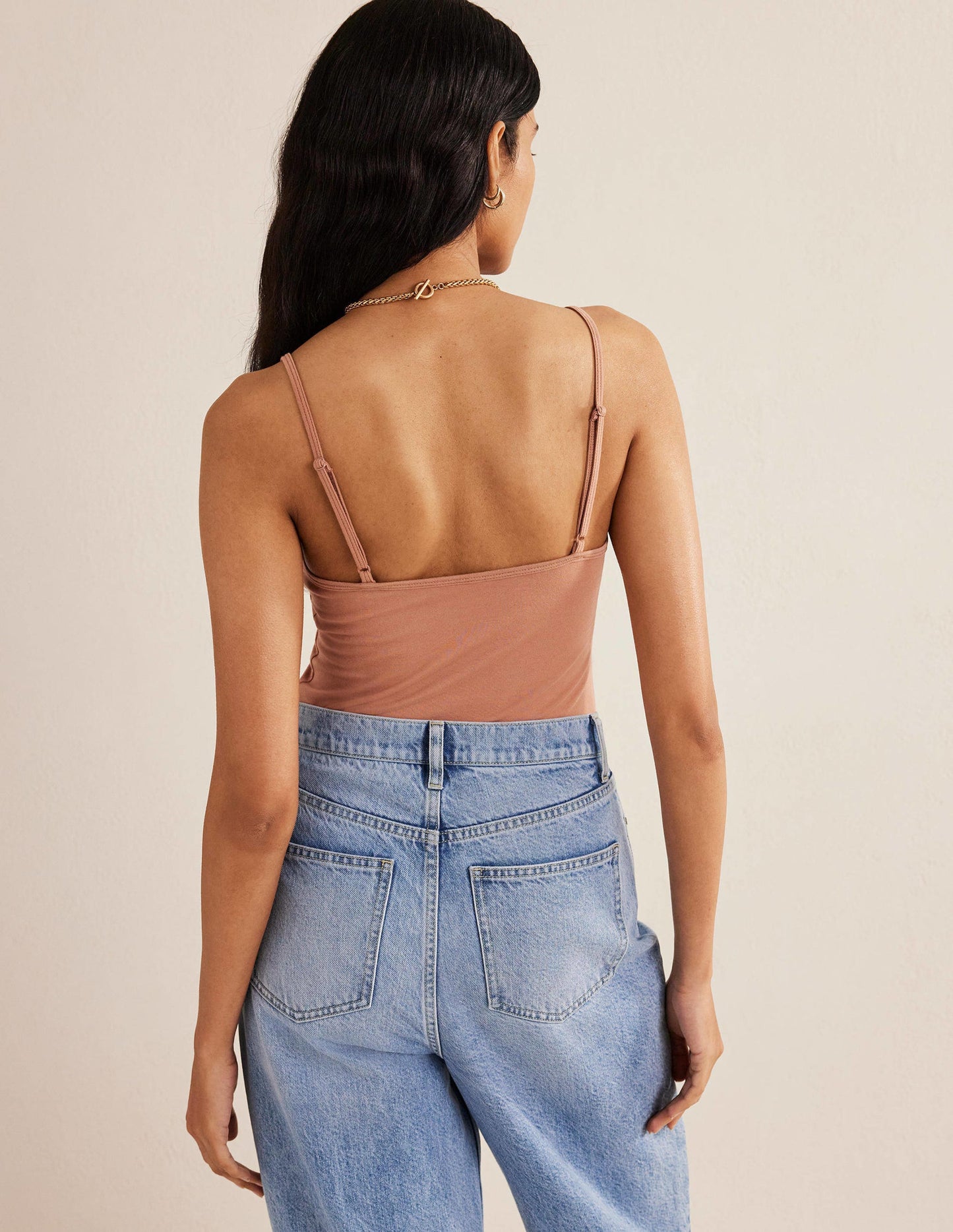 Plain Cami Top-Light Brown