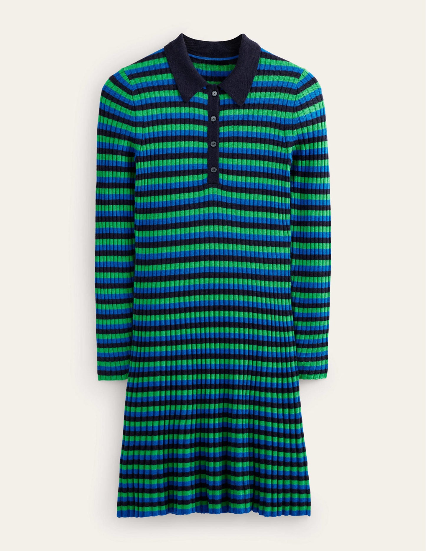 Mini Collared Dress-Navy and Bright Green