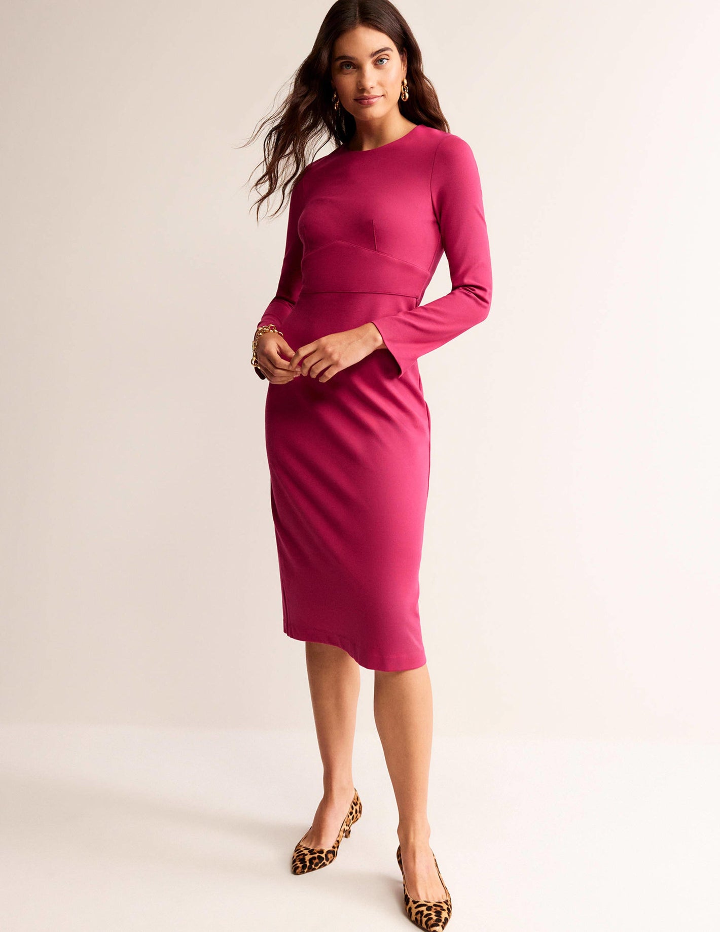 Nadia Ponte Midi Dress-Warm Cranberry