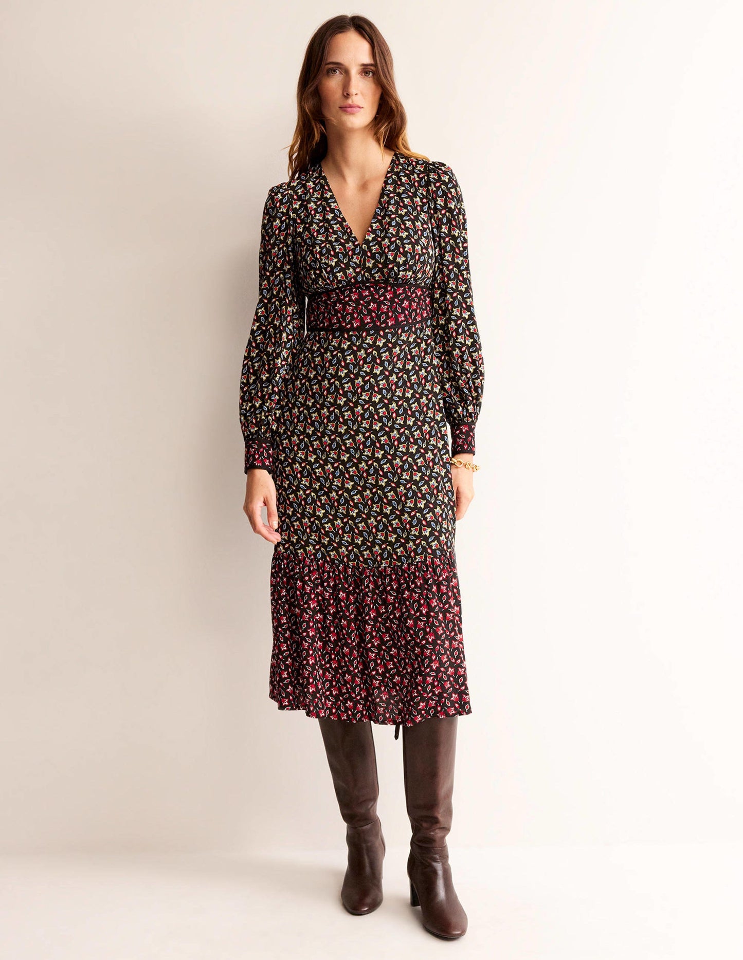 Hotch Potch Tiered Tea Dress-Multi, Tulip Bud