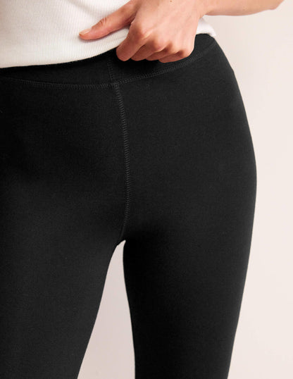 High Rise Jersey Leggings-Black