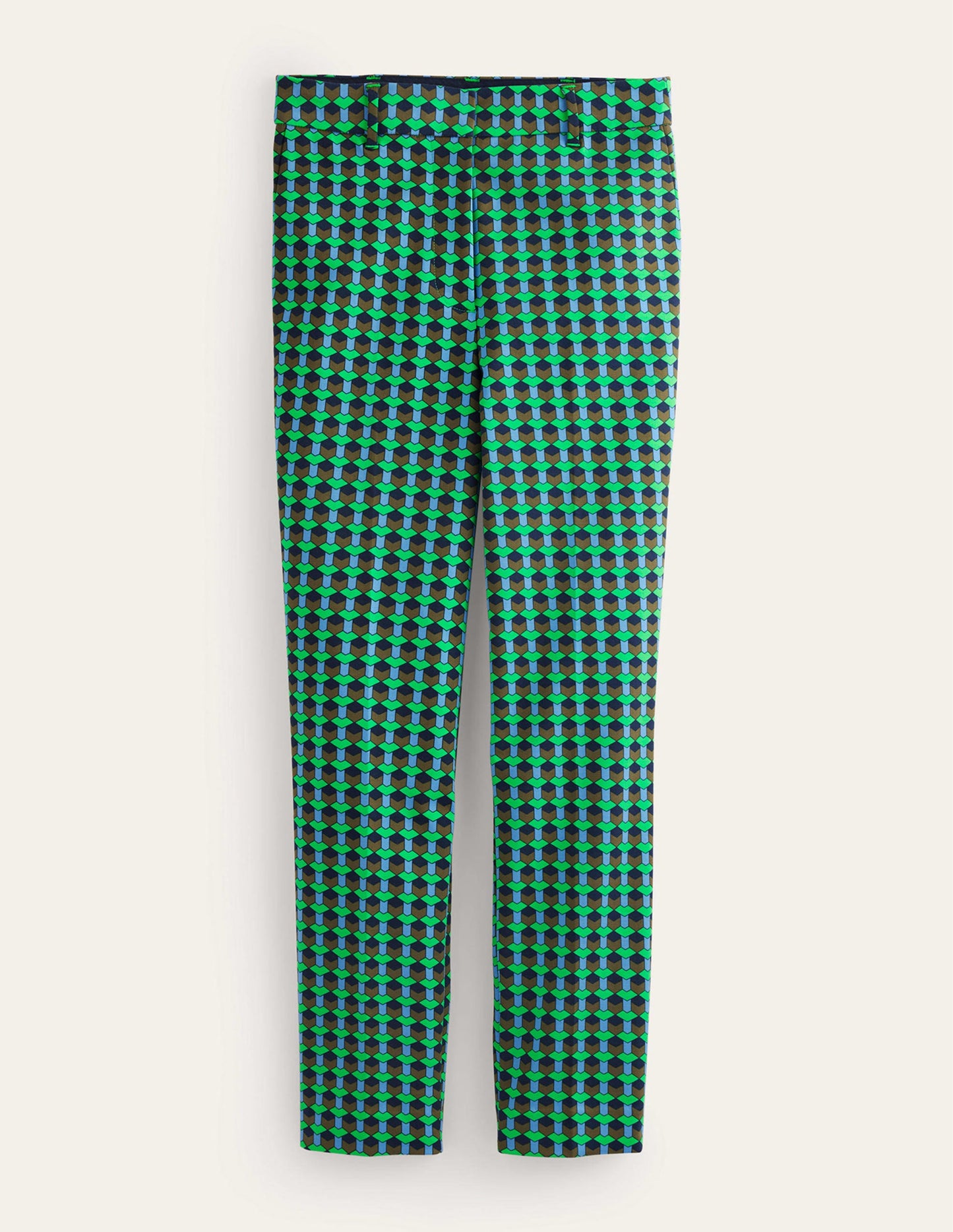 Highgate Printed Trousers-Bright Green, Terrace Geo