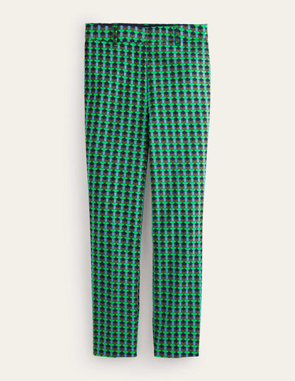 Highgate Printed Trousers-Bright Green, Terrace Geo