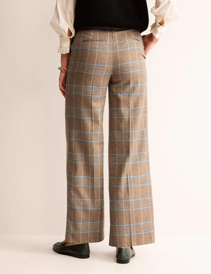 Westbourne Wool Trousers-Camel and Pink Prince of Wales