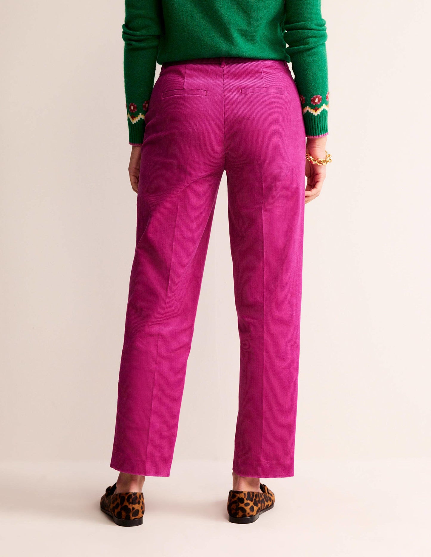 Kew Cord Trousers-Magenta