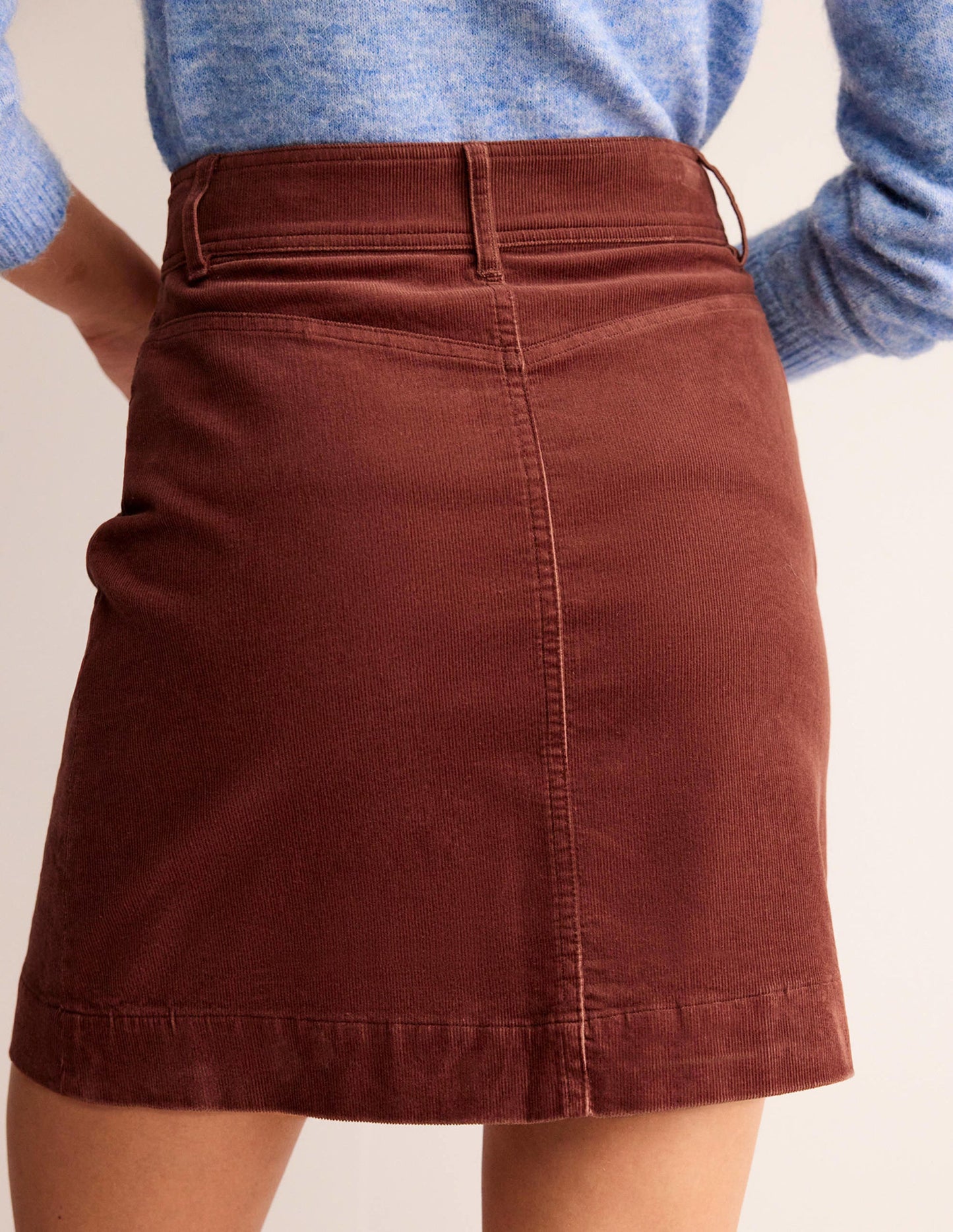 Estella Cord Skirt-Red Oak