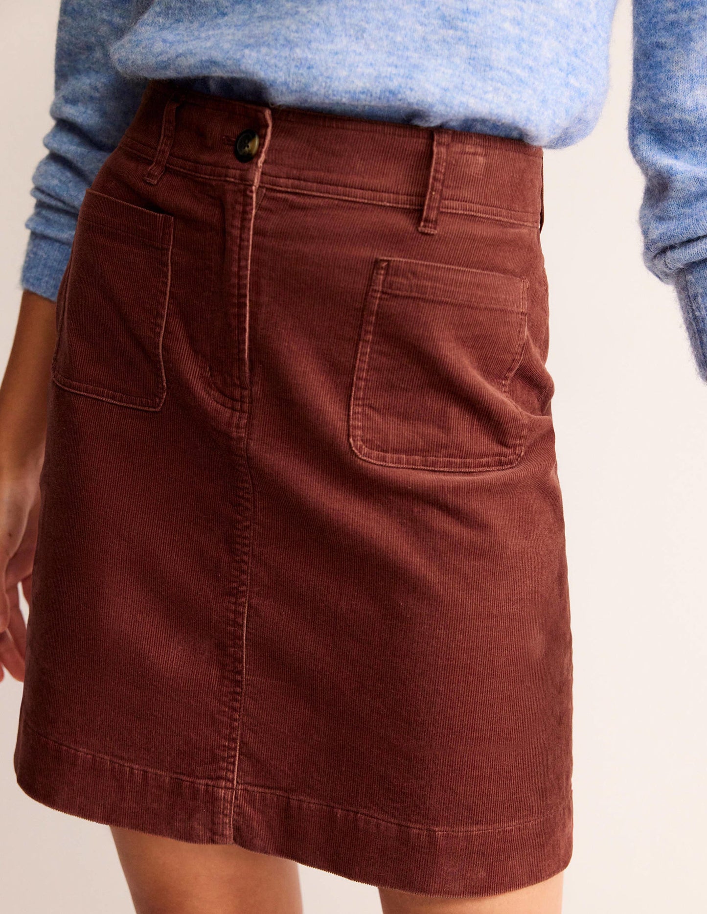 Estella Cord Skirt-Red Oak