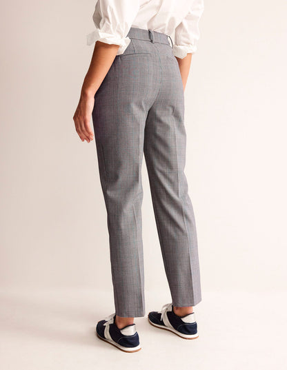 Kew Wool-Twill Trousers-Ivory, Charcoal and Blue Pow