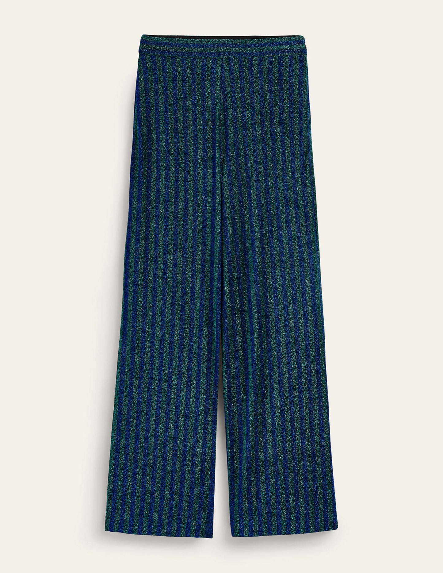 Jersey Metallic Trousers-Green / Navy Stripe