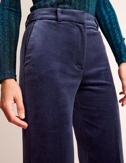 Kew Velvet Trousers-Navy