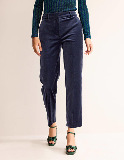 Kew Velvet Trousers-Navy