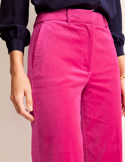 Kew Velvet Trousers-Vibrant Pink