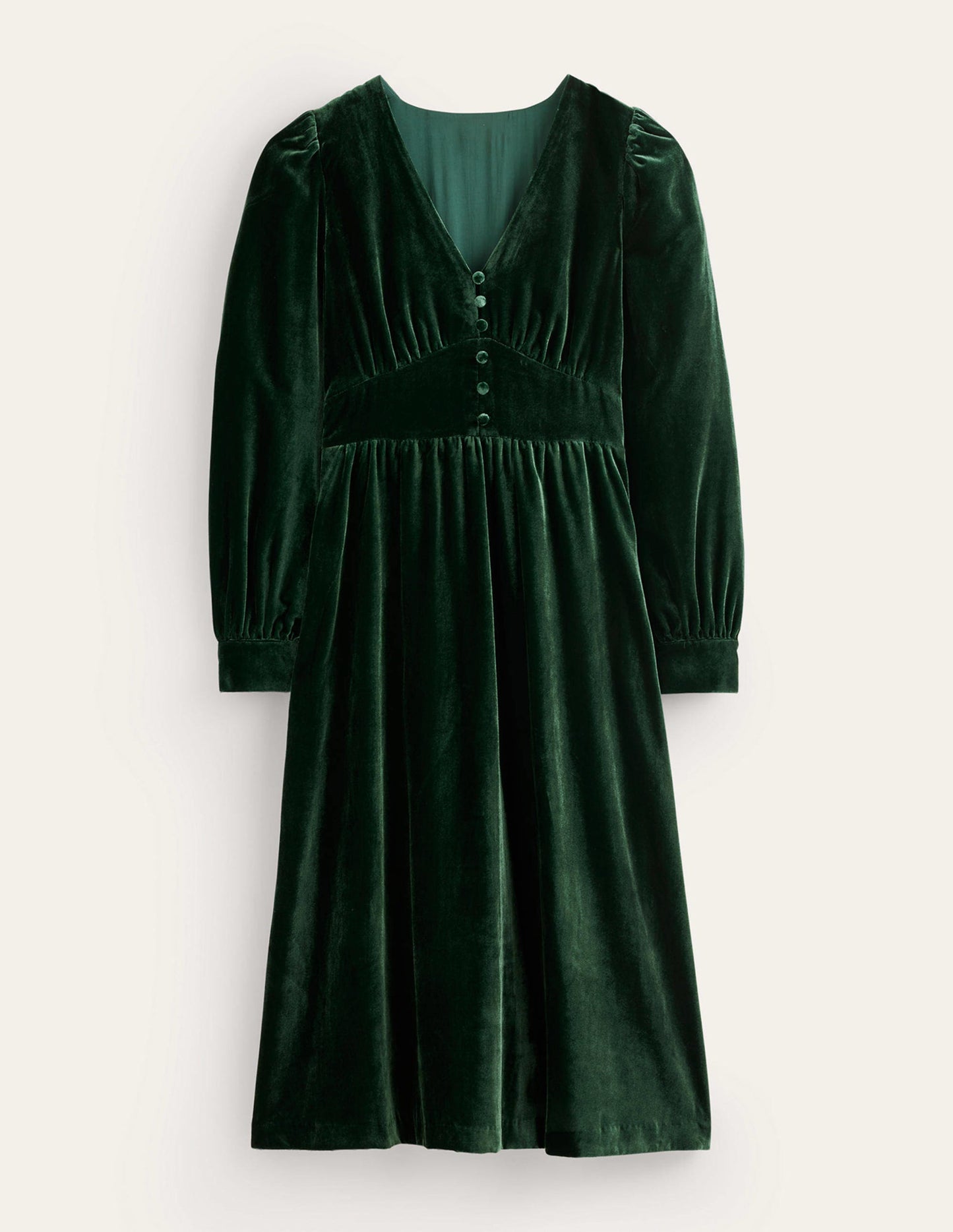 Elise Velvet Midi Dress-Chatsworth Green