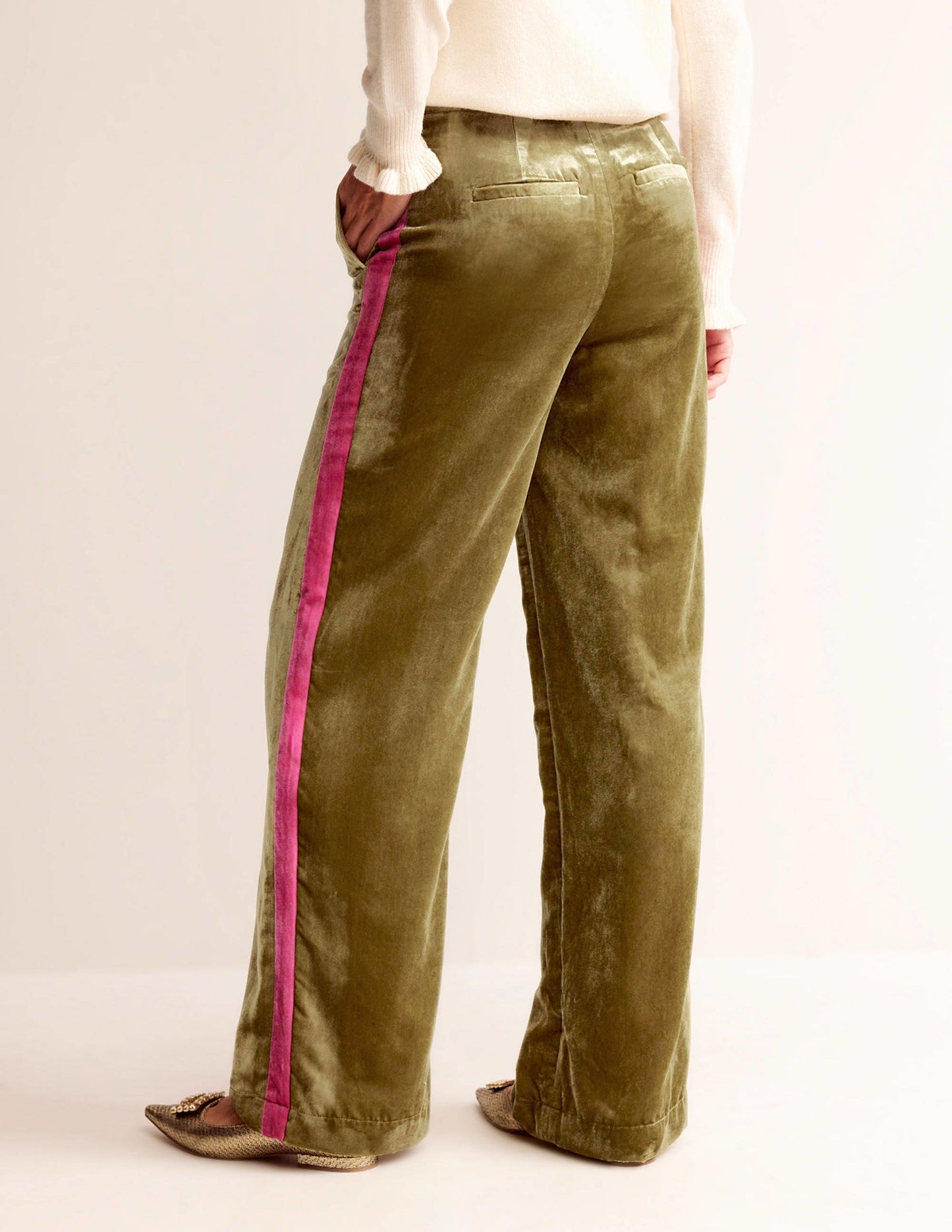 Westbourne Velvet Trousers-Khaki