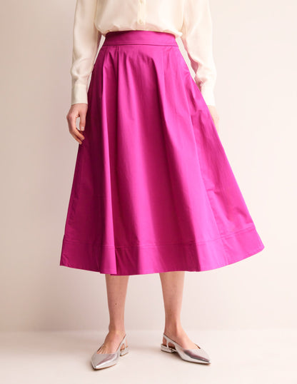 Isabella Cotton Sateen Skirt-Rose Violet