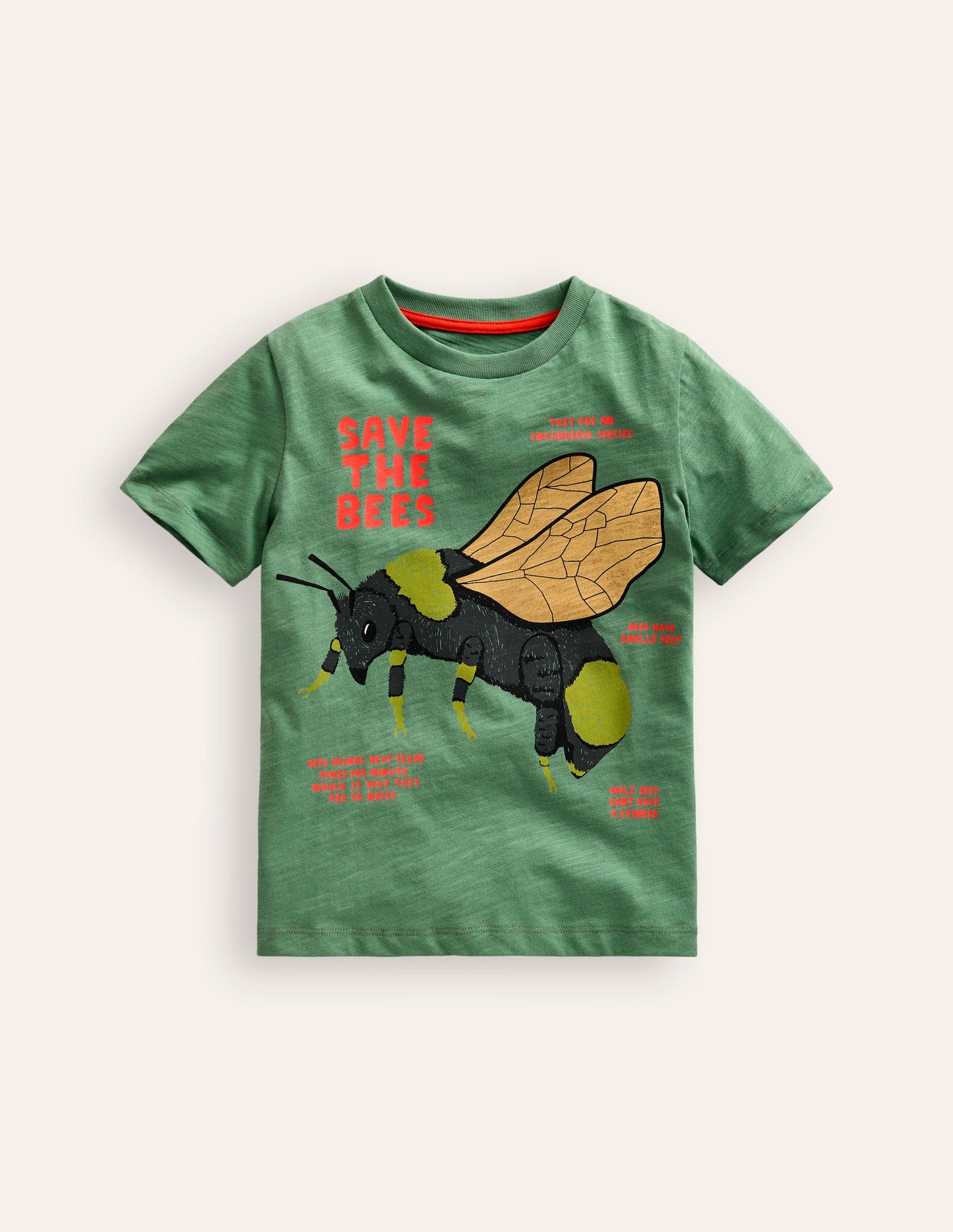 Foil Printed T-shirt-Rosemary Green Bee