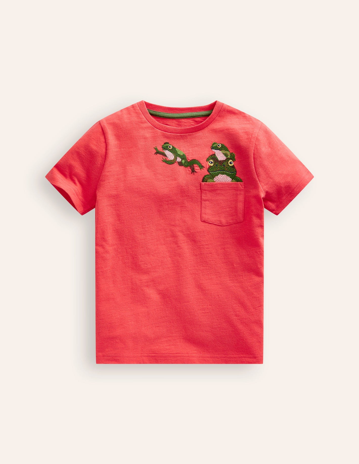 Superstitch Pocket T-Shirt-Jam Red Frogs