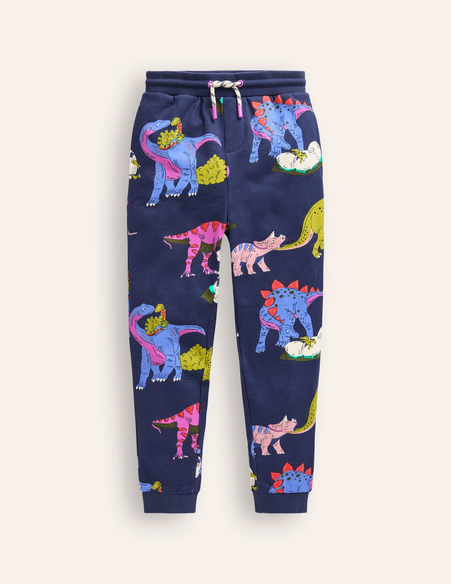 Printed Joggers-Multi Dino Family