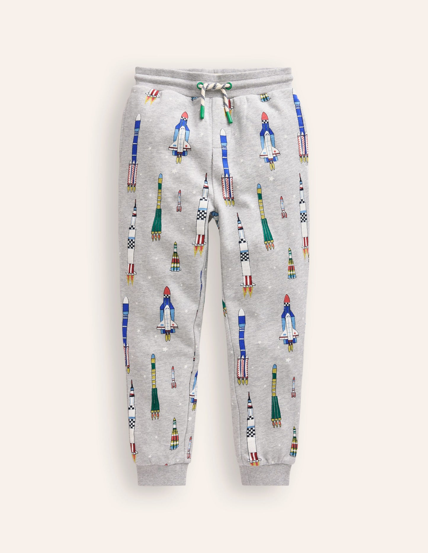 Printed Joggers-Grey Multi Rockets