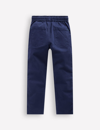 Slim Pull-On Trousers-College Navy