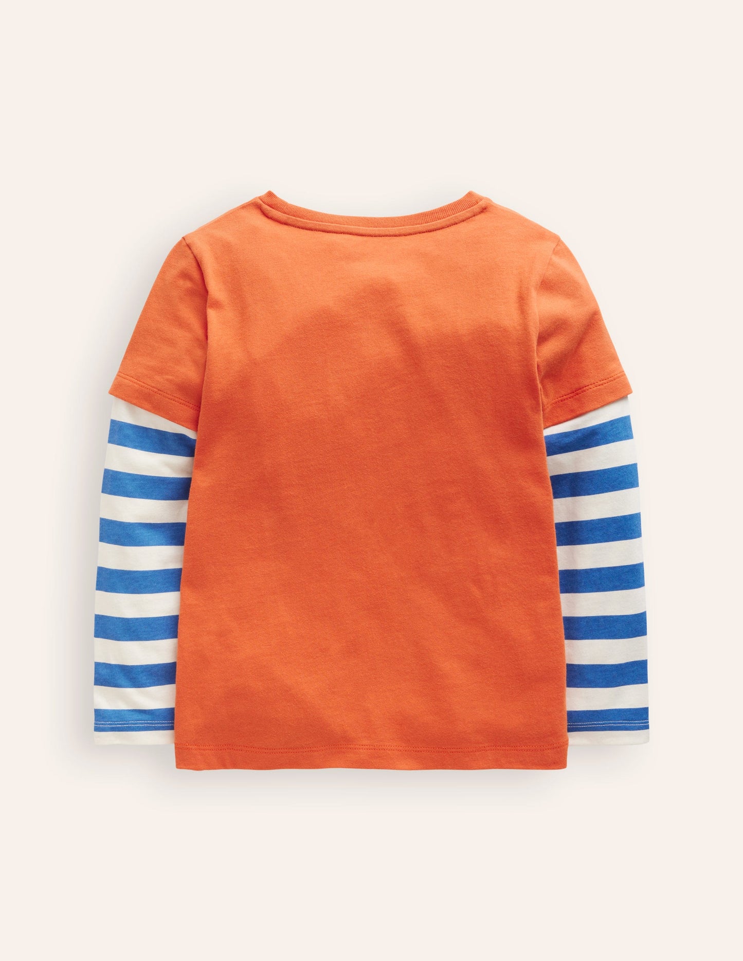 Applique Mock Sleeve T-Shirt-Autumn Maple Orange