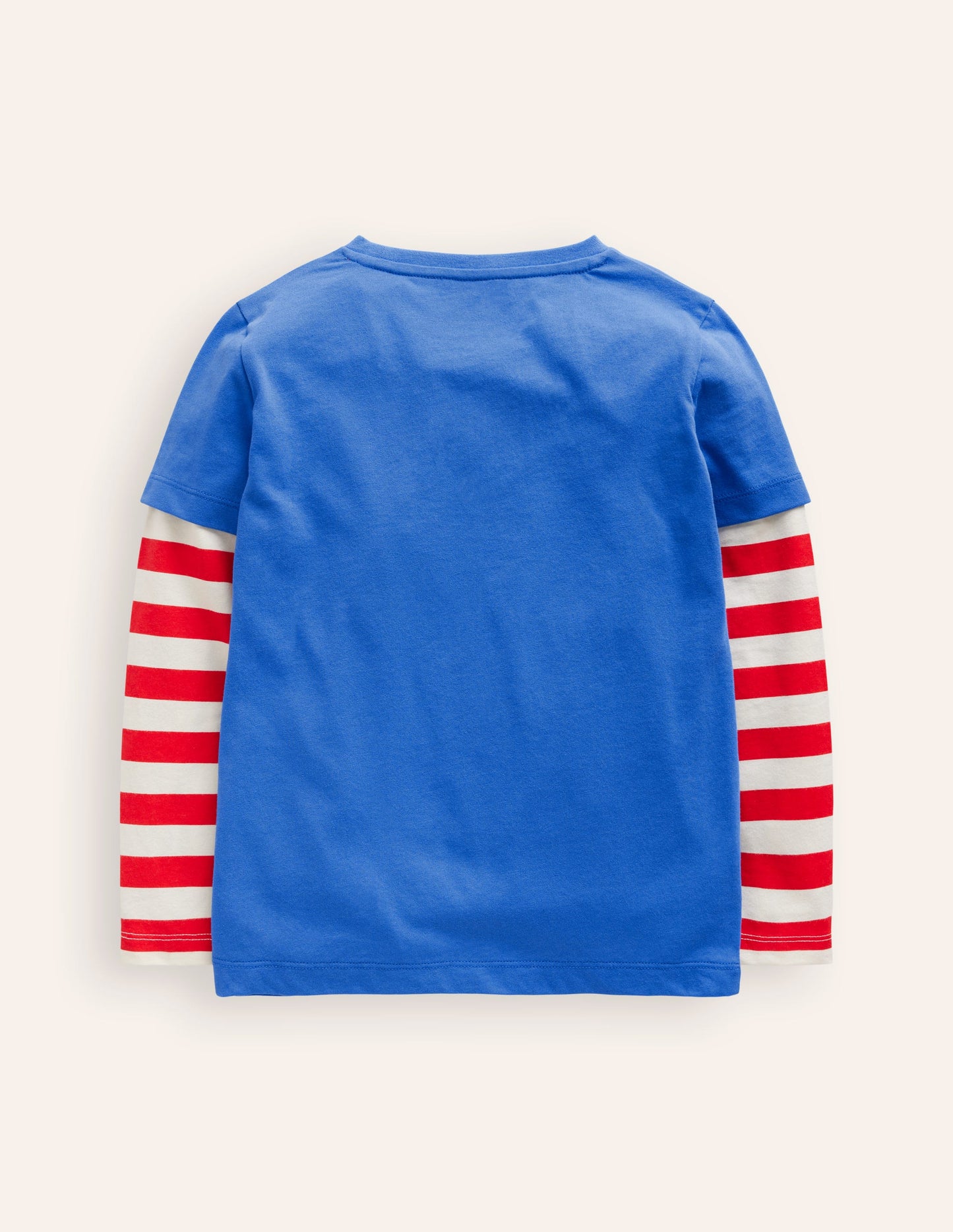 Applique Mock Sleeve T-Shirt -Greek Blue Digger