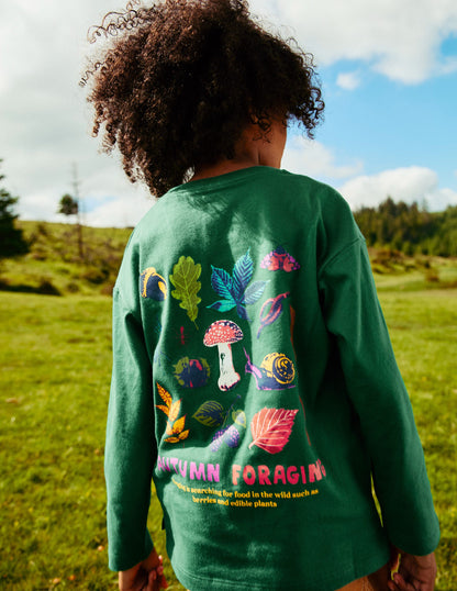 Educational T-Shirt -Jewel Green Autumn Foraging