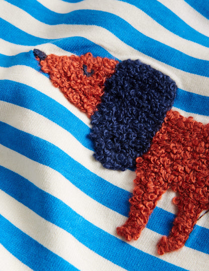 Boucle Detail T-shirt-Greek Blue Dogs