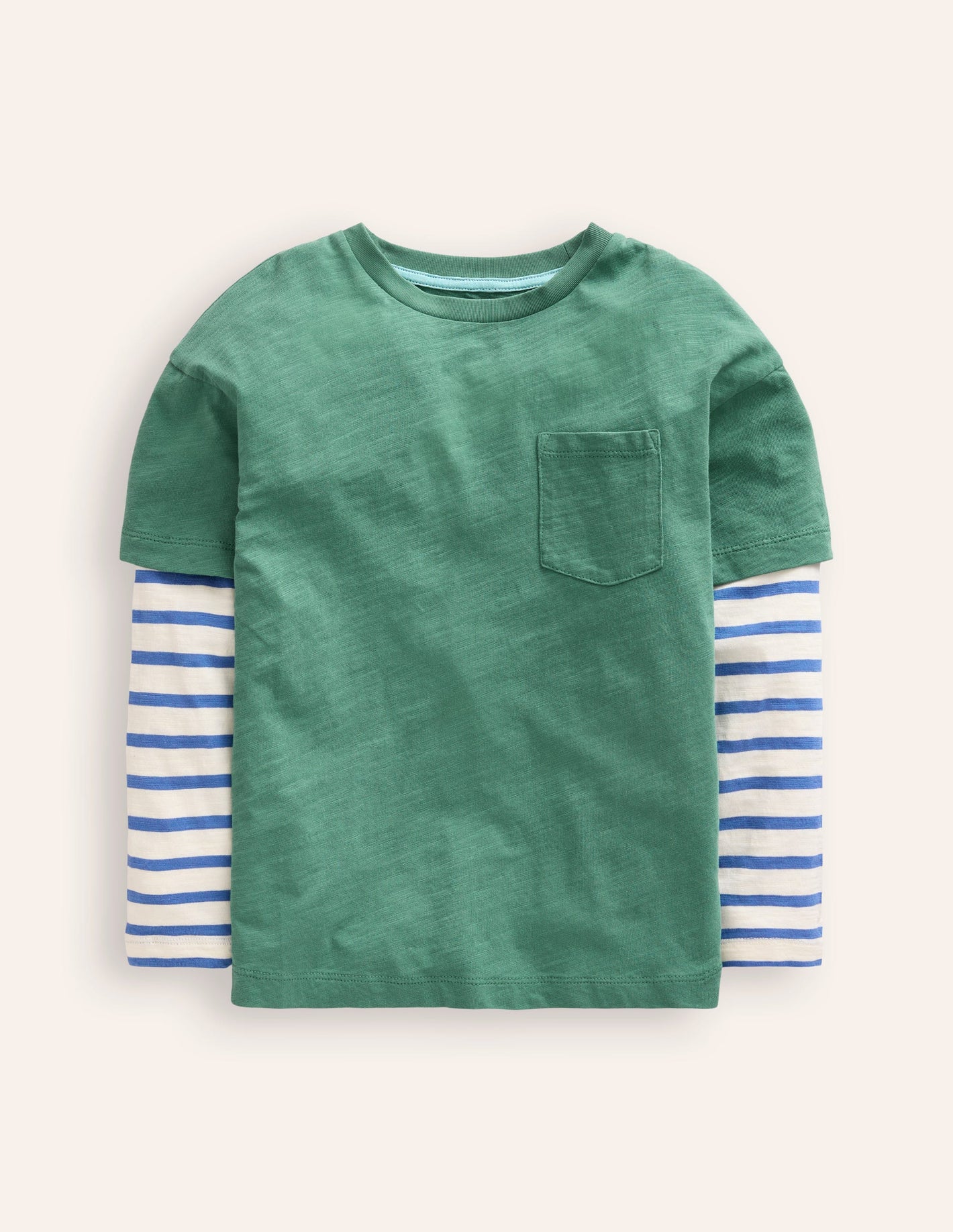 Mock Sleeve T-Shirt-Spruce Green