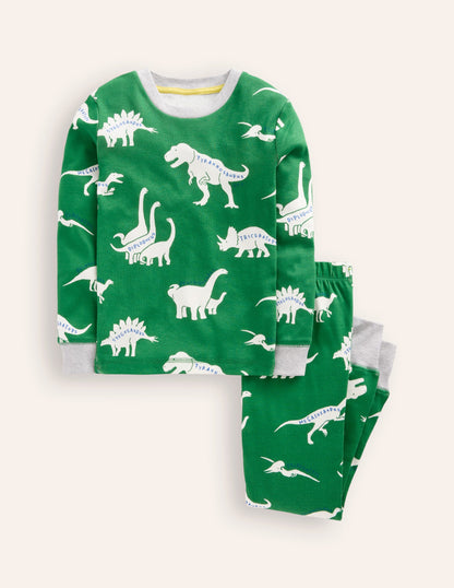 Snug Glow-In-The-Dark Pyjamas-Highland Green Dino