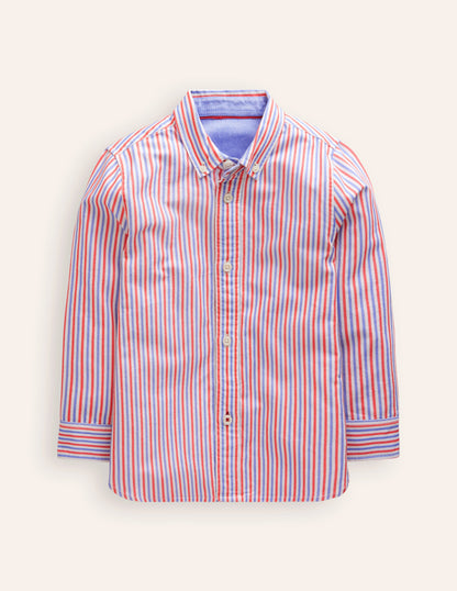 Oxford Shirt-Poppy Red/Blue Stripe