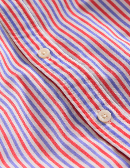 Oxford Shirt-Poppy Red/Blue Stripe