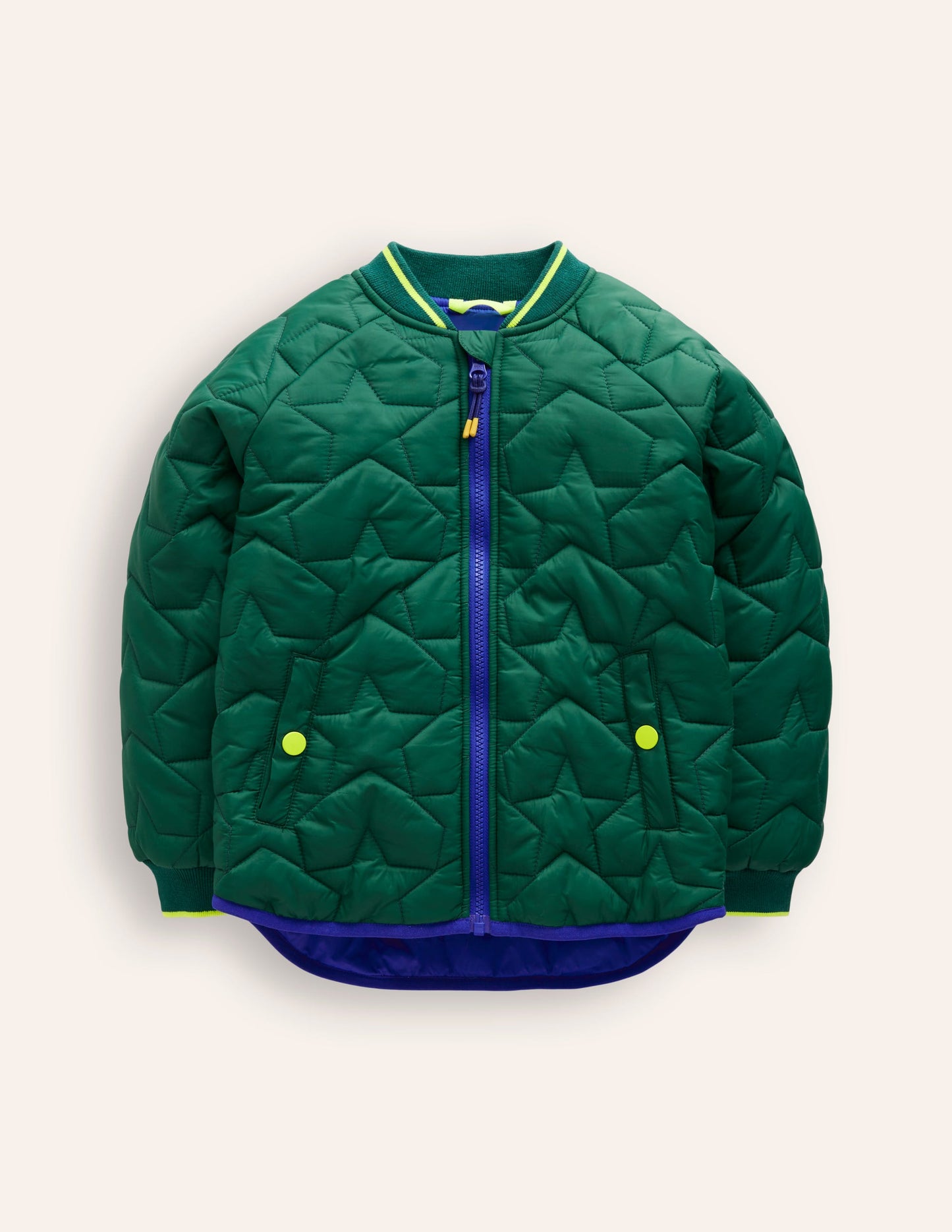 Quilted Bomber Jacket-Jewel Green