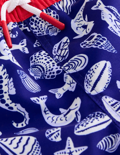 Swim Shorts-Sapphire Blue Seashore