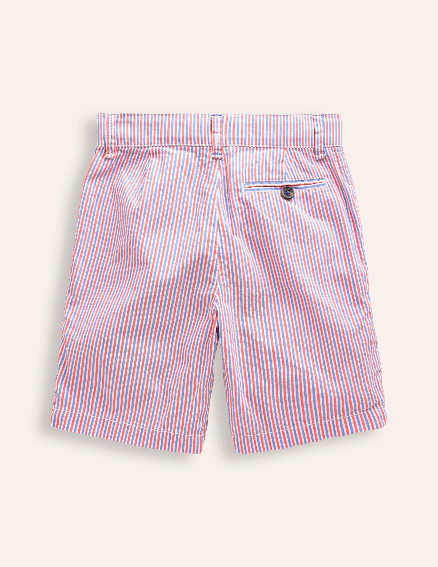 Seersucker Shorts-Jam Red/  Blue Stripe