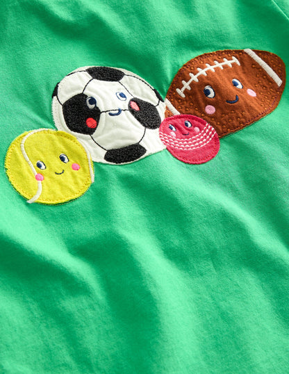 Novelty Sports Balls T-shirt-Pea Green Sports