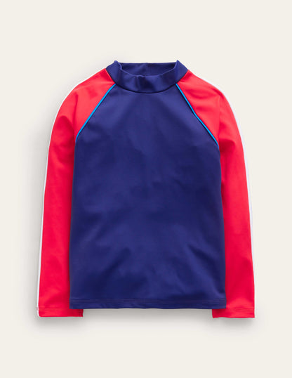 Rash Vest-Poppy Red and College Navy