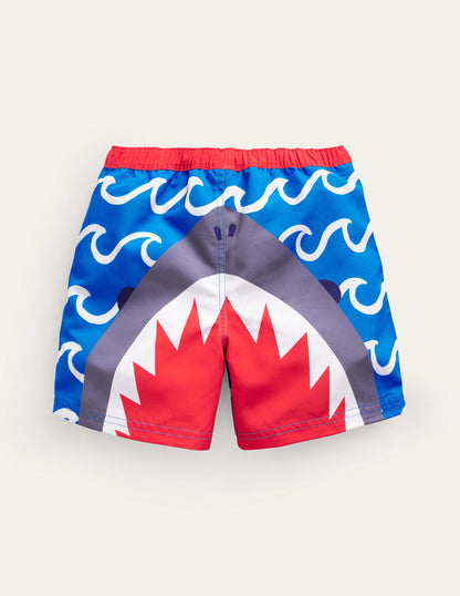 Swim Shorts-Greek Blue Shark Wave