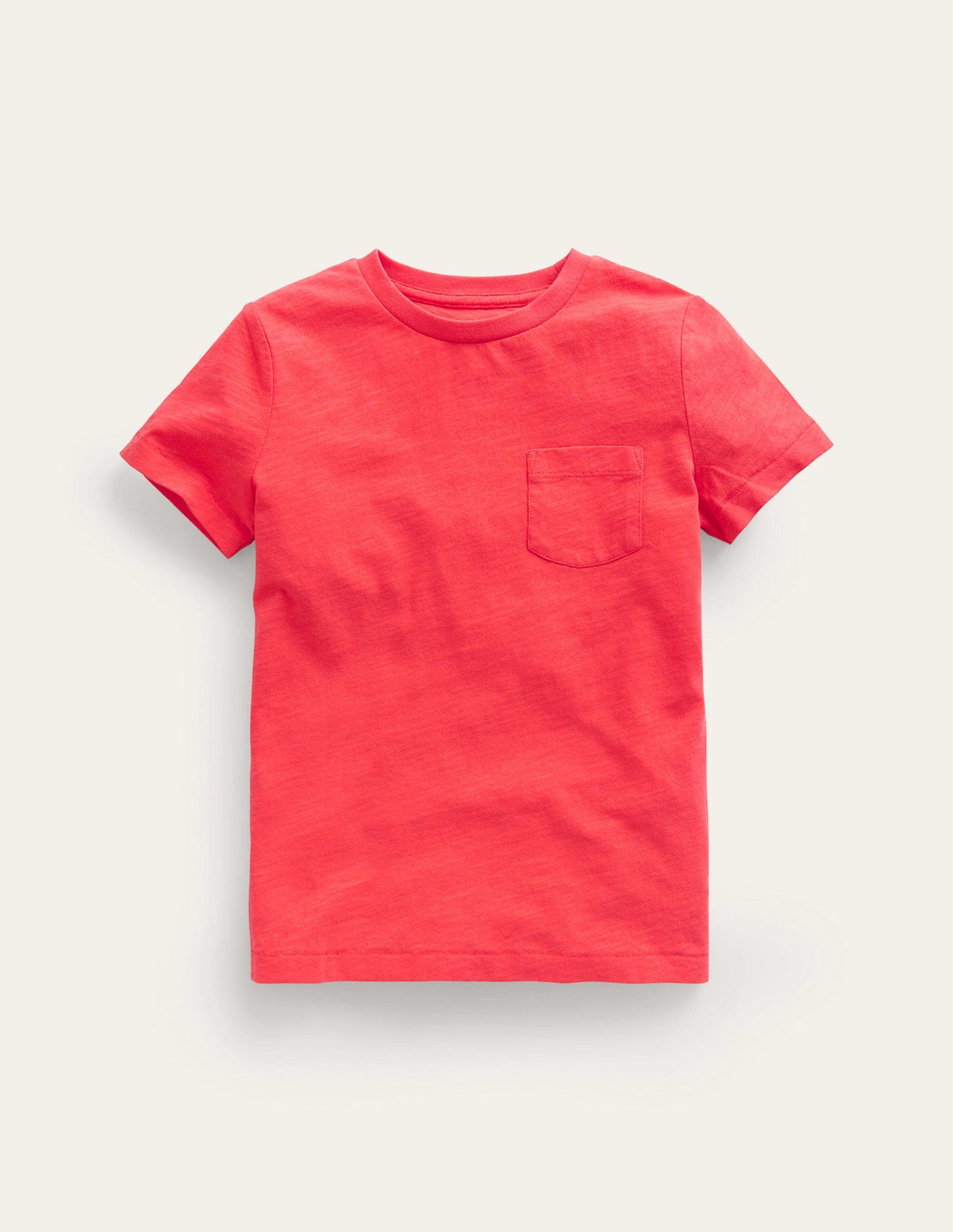 Washed Slub T-shirt-Jam Red