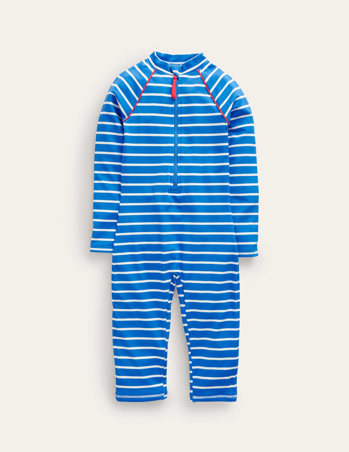 Sun Safe Surf Suit-Greek Blue and Ivory Stripe