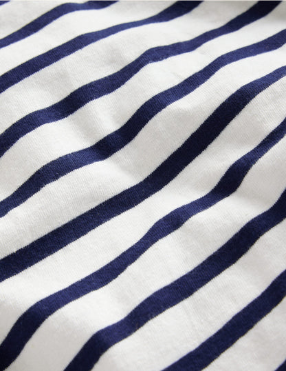 Everyday Breton T-Shirt-Ivory/ College Navy