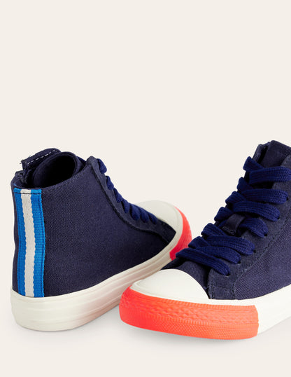 Contrast Canvas High Tops-Navy Blue