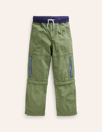 Zip-off Techno Trousers-Safari Green