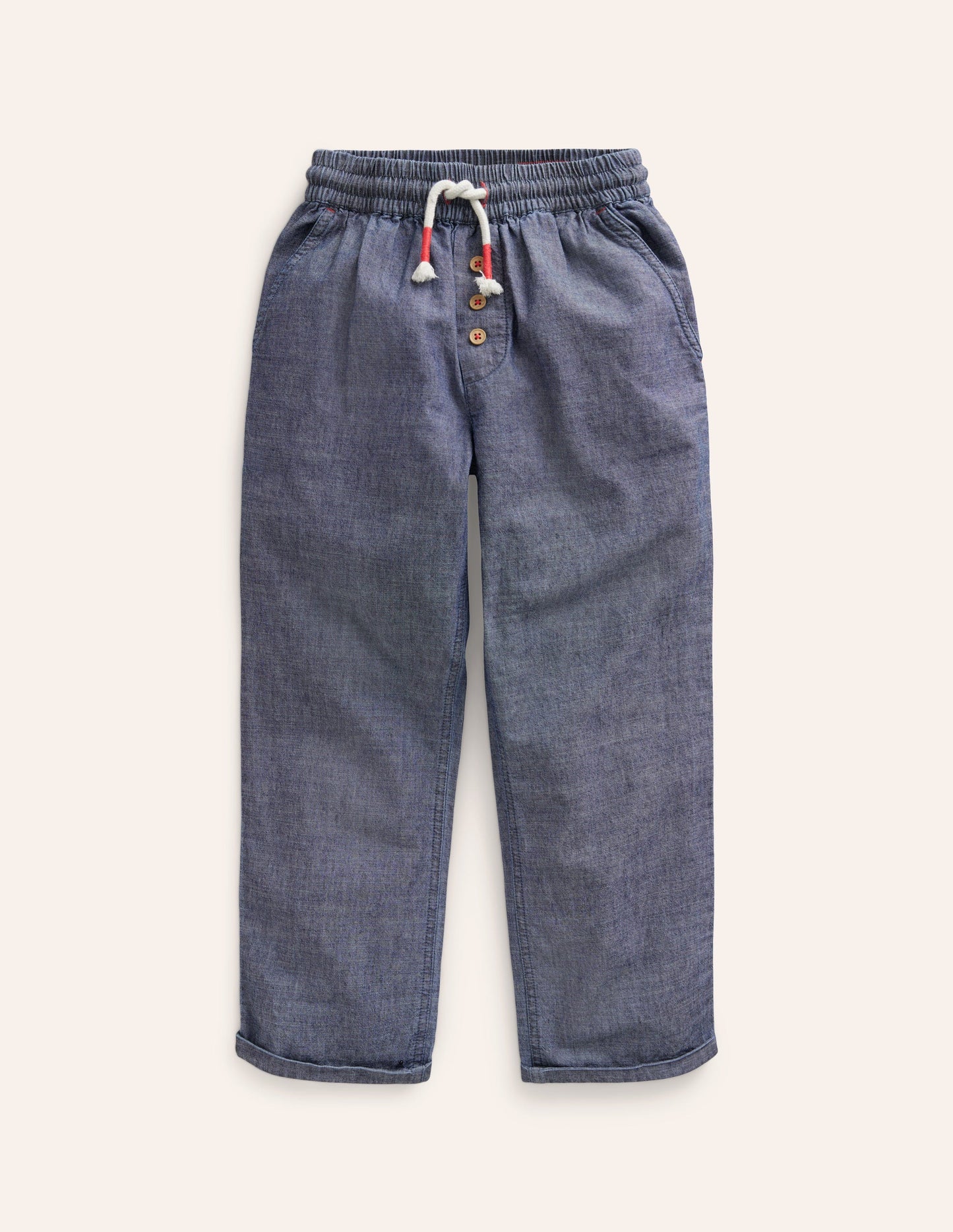 Summer Pull-On Trousers-Mid Chambray