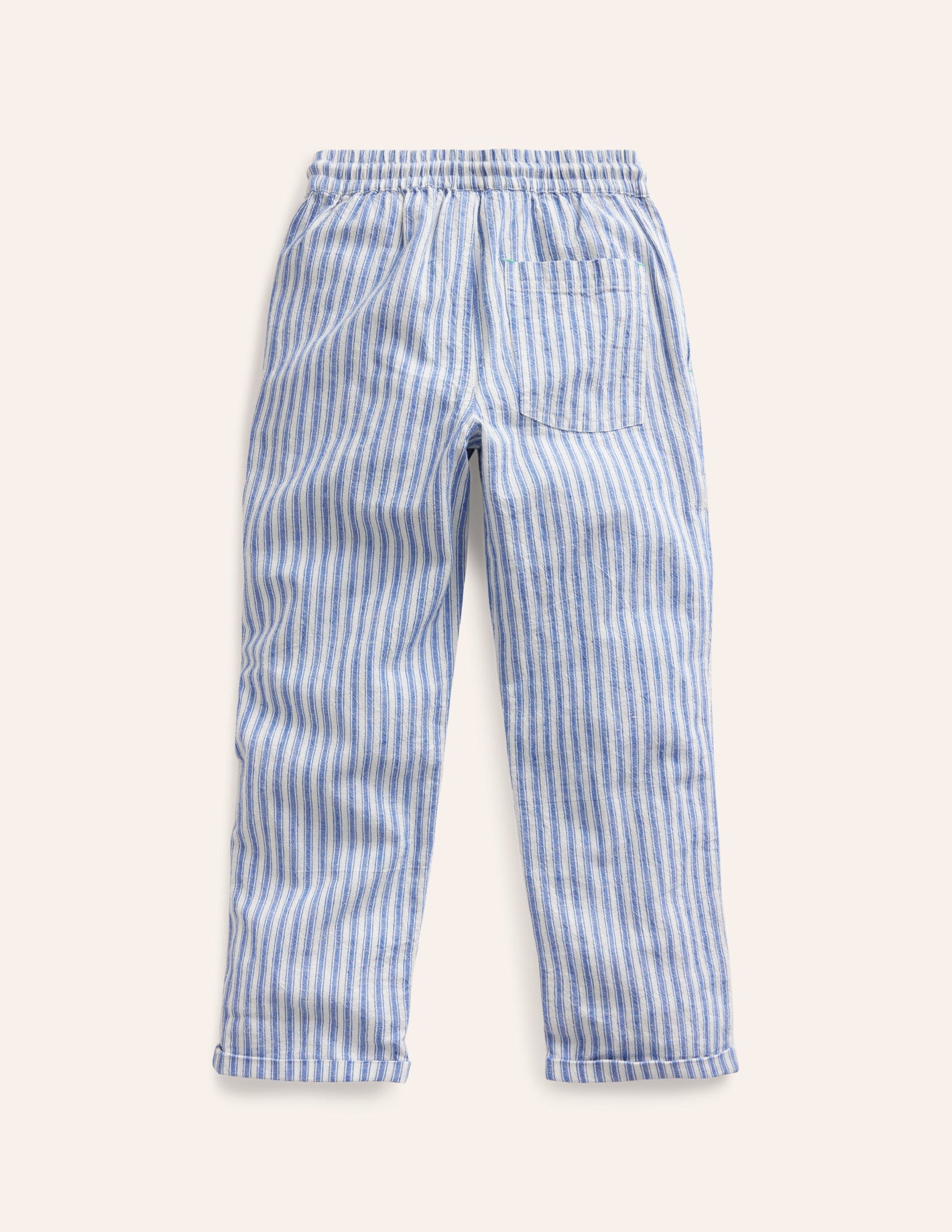 Summer Pull-On Trousers-Bluejay Ticking