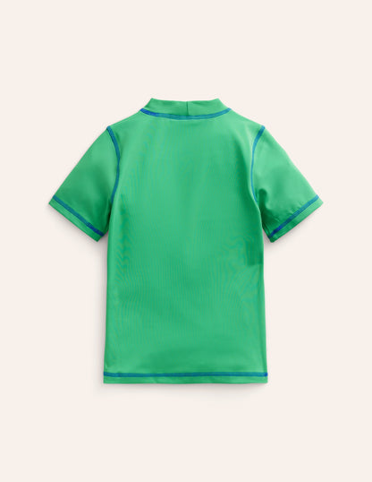 Short Sleeve Rash Vest-Pea Green