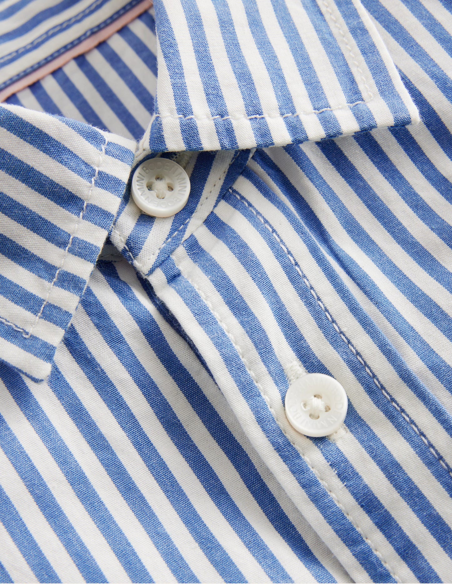 Cotton Shirt-Bluejay/Ivory Stripe