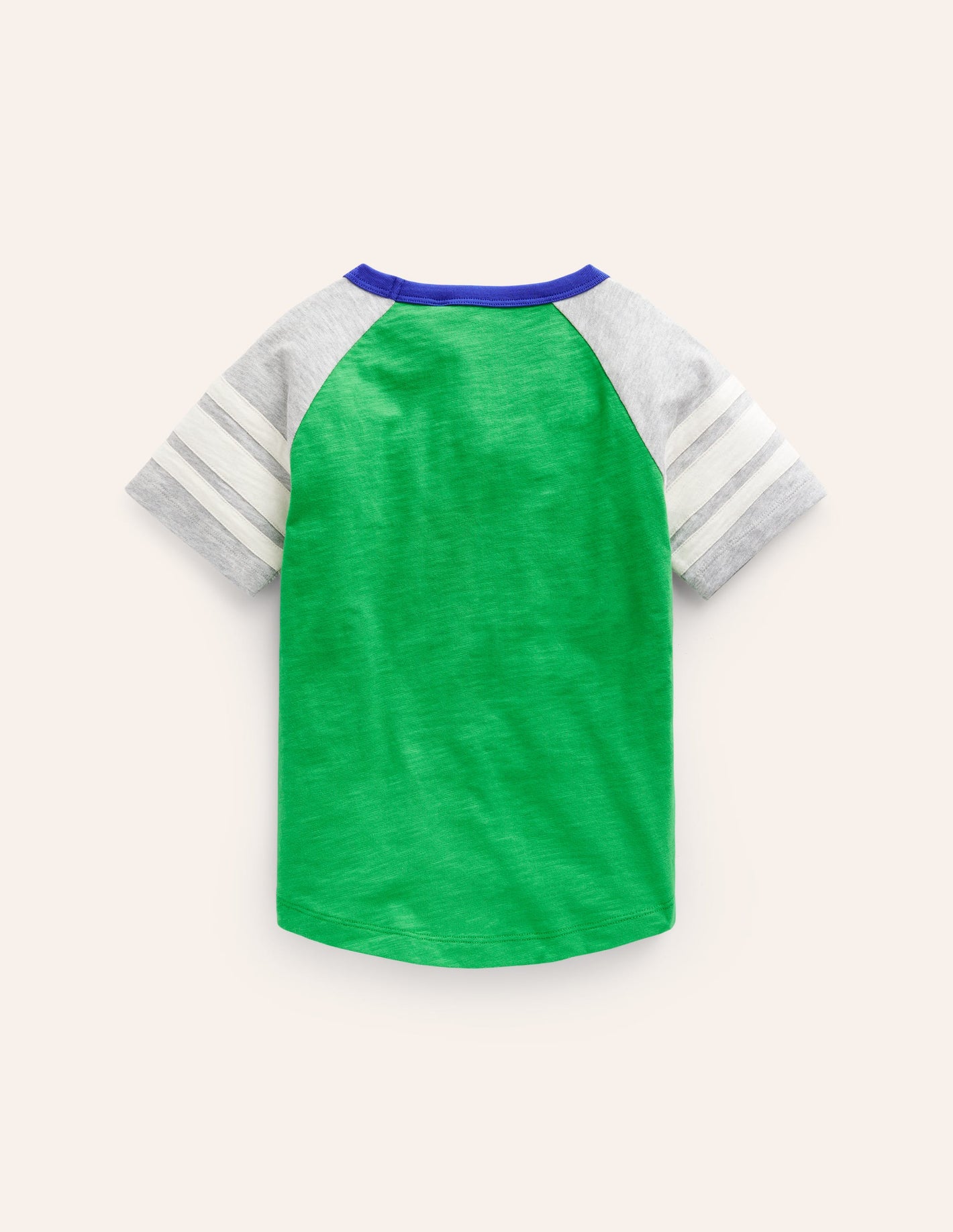 Short Sleeve Raglan T-shirt-Pea Green/Grey Marl/Calico