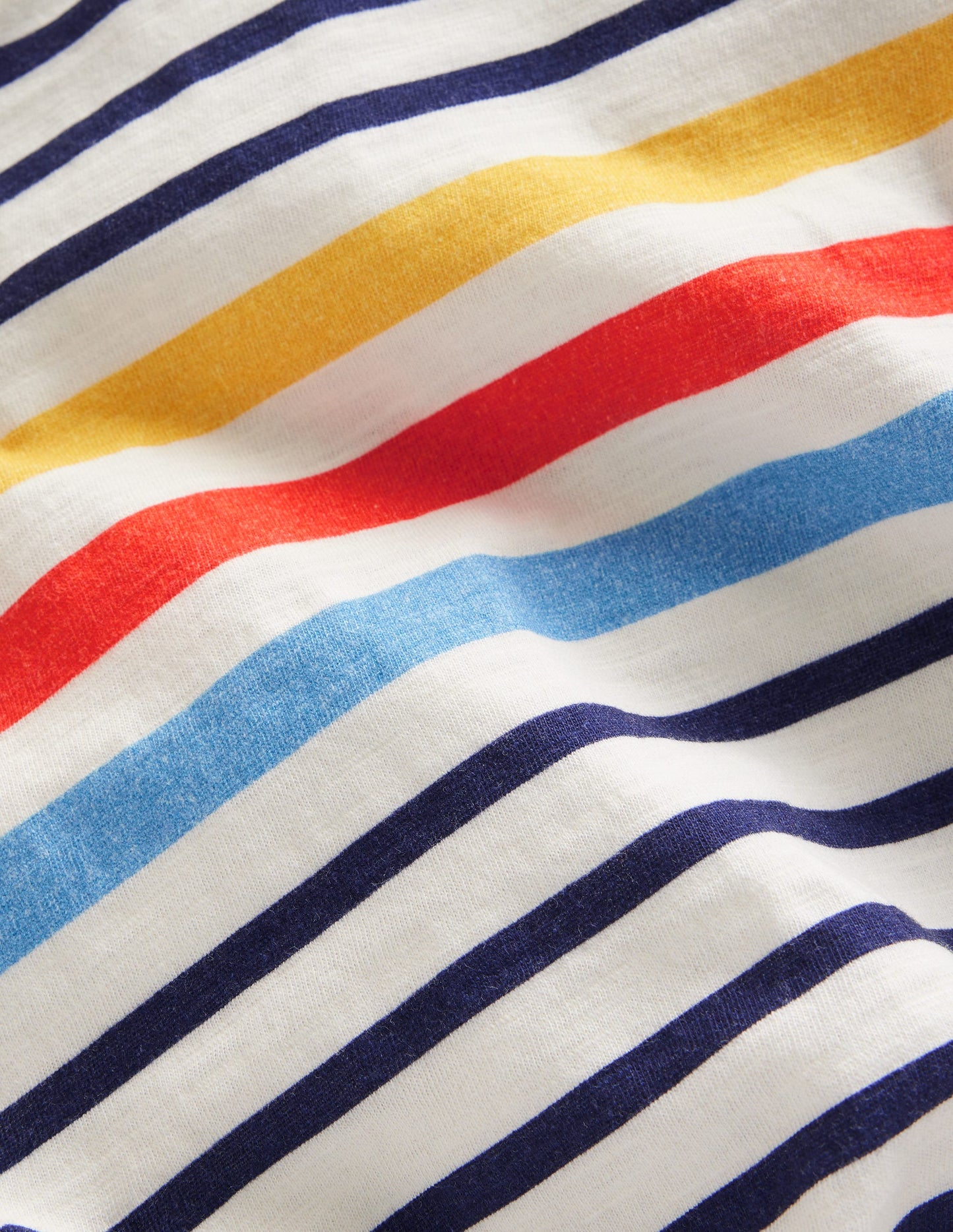 Rainbow Stripe Slub T-shirt-College Navy Multi Stripe