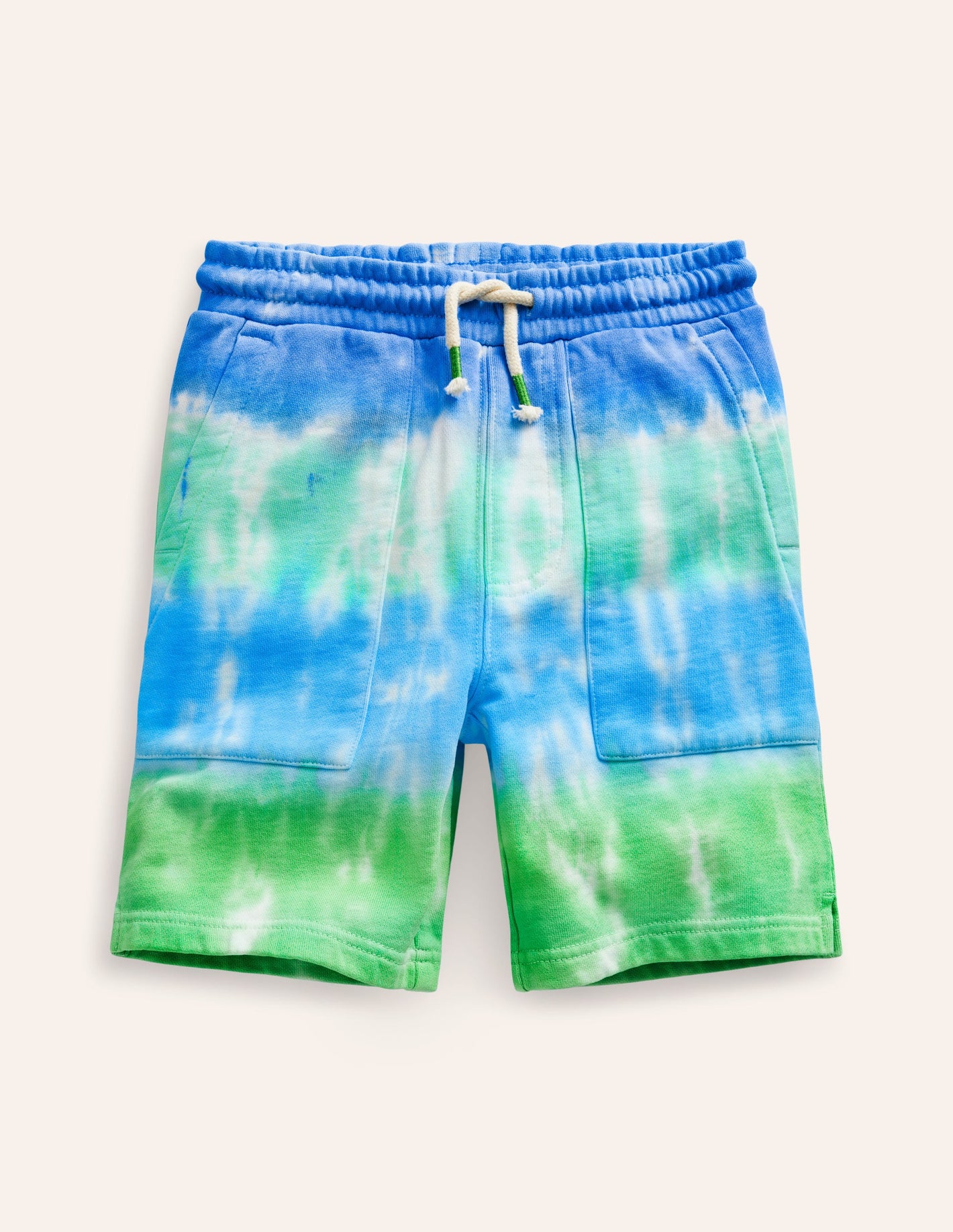 Printed Sweatshorts-Blue Tie Dye